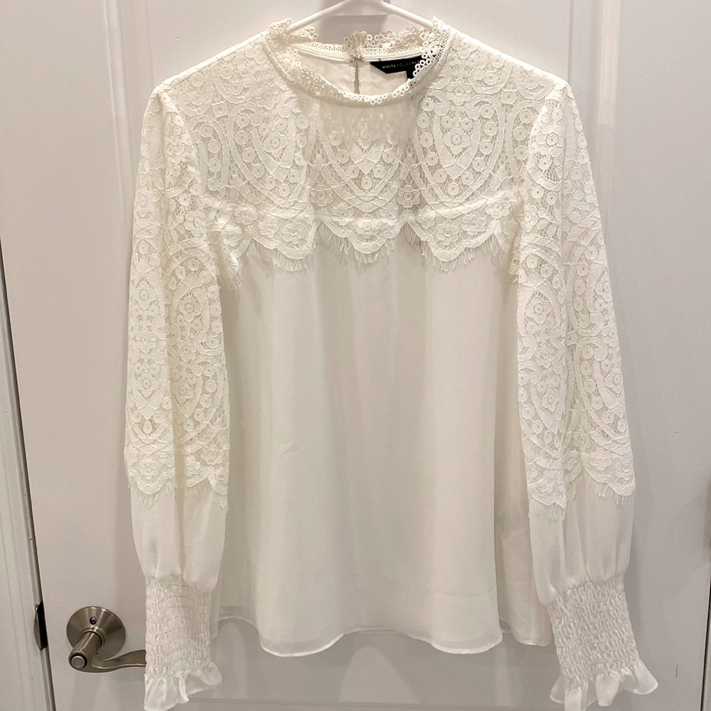 White House Black Market Lace Blouse NWT
